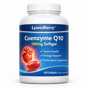 Cápsulas de Coenzima Q10 100mg de LyonsBarry, Suplemento Dietético Antioxidante y para la Salud del Corazón - Product Image 1