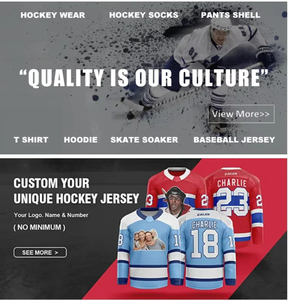 Maillot de hockey sur glace personnalisé par sublimation, entièrement personnalisable avec logo, design et nom d'équipe, 100% polyester antibactérien - Product Image 3