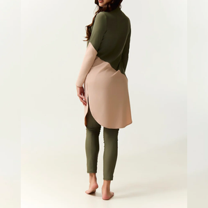 Servicio OEM, Traje de Baño Islámico de Dos Piezas para Mujeres Musulmanas, a la Moda, de Alta Calidad, Completamente Cubierto, Color Personalizable, Corte Alto con Cremalleras - Product Image 4