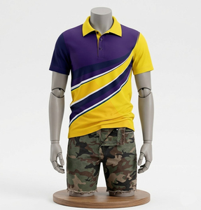 Chemises polo de haute qualité, nouveau design, couleurs variées, impression de logo personnalisé, broderie OEM, hommes, 260 g/m², golf, surdimensionnées, polos pour hommes - Product Image 5