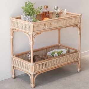 Rectangular <b>storage</b> shelf <b>bathroom</b> kitchen organization natural rattan multi tier <b>basket</b> stand - Product Image 1