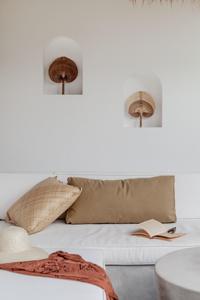 Woven Amber Ombre Fan Handwoven Palm <b>Leaf</b> Tropical <b>Decor</b> Natural <b>Wall</b> Hanging Boho Home Decoration Wholesale Supplier - Product Image 2