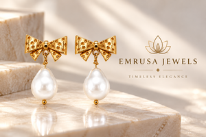 Boucles d'oreilles tendance en argent sterling 925 avec perles d'eau douce, clous en vermeil doré en forme de nœud et perle baroque pour cadeaux de mariage et de fête - Product Image 6
