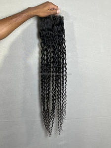 Premium 26-Inch 5x5 HD <b>Lace</b> Closure 100% Remy Raw Human Hair Deep Wave Full Coverage Natural Hairline Seamless Ready Install - Product Image 2