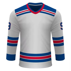 Maillot de hockey sur glace pour hommes, pull de sport avec lettres et numéros brodés, maillots de hockey sur glace, poids du tissu 220 grammes, qualité supérieure - Product Image 3