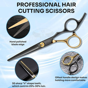 Professional High Quality Lightweight Right-Handed Stainless Steel Hair Cutting Scissors <b>Set</b> <b>Barber</b> Salon Shears Kit Hair - Product Image 5