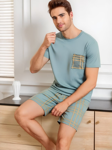 MEN/WOMEN Luxury Summer Plus Size Couple Style Short Sleeve Short Shorts Pockets Solid Color Top Shorts Set Bangladesh - Product Image 6