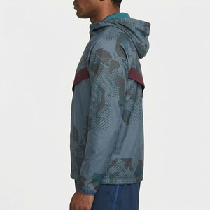 Chaqueta Cortavientos Azul Estampada para Hombre, Diseño Nuevo, Impermeable, con Capucha y Cierre Completo, Ligera, Ripstop, para Deportes al Aire Libre - Product Image 4