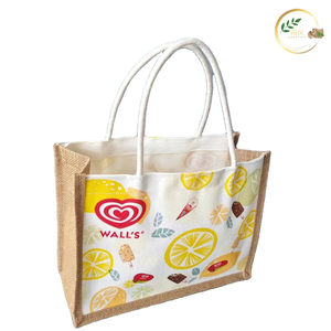 Eco Friendly Jute Logo Tote <b>Bag</b> with Custom Branding for Business Promotion - Product Image 2