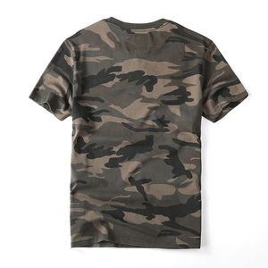 T-shirt à manches courtes pour homme, col rond, coupe classique, jersey en coton respirant, imprimé camouflage, design à motifs numériques - Product Image 4