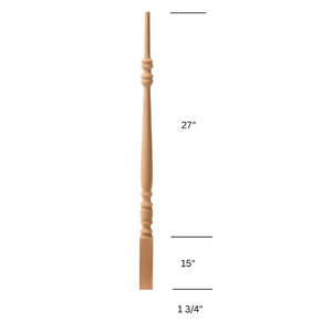 Balustres en bois massif personnalisés 5300P 42 pouces en peuplier pour plusieurs escaliers - Écologiques, durables, certifiés FSC, faciles à installer - Product Image 2