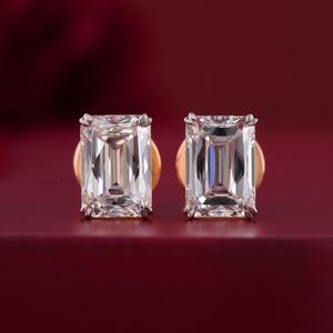 14K Rose Gold VVS1 Lab Grown Diamond <b>Stud</b> Earrings (6.19 CT 4-Prong) - Product Image 5