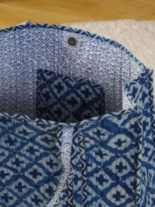 OEM Assorted Quilted Cotton Tote <b>Bag</b> Blue Block Print <b>Shoulder</b> <b>Bag</b> Wholesale for Women - Product Image 4