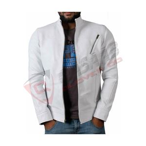 Vêtements de mode Slim Fit hommes en cuir respirant hiver lavé été Parka-veste manteaux PU col montant vêtements d'extérieur-vestes - Product Image 6