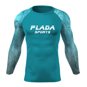 Men Long Sleeve Spandex Polyester Rash Guard logo long sleeve rash guard manufacturer wholesale sublimation rash guard supplier - Product Image 1