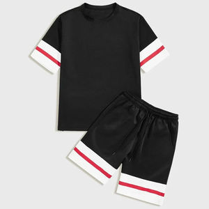 เสื้อยืดแขนสั้นคุณภาพสูงสำหรับผู้ชาย OEM เหมาะสำหรับใส่ไปเที่ยวทะเลและใส่ลำลองในช่วงฤดูร้อน พร้อมกางเกงขาสั้น ชุดเซ็ตสำหรับผู้ชาย ผลิตโดย HAIDIIII SPORTS - Product Image 3