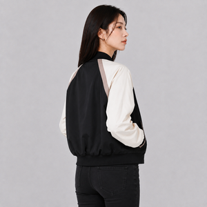 Casual Wear <b>Women</b> <b>Bomber</b> <b>Jacket</b> Custom Logo <b>Lightweight</b> Full Zipper High Quality Windproof Outerwear <b>Bomber</b> <b>Jacket</b> for <b>Women</b> - Product Image 4