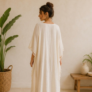 Ensemble de pyjama décontracté d'été pour femme en gaze de coton respirante, style musulman - Product Image 2