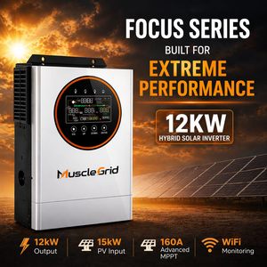 Onduleur solaire hybride MuscleGrid 12kW pour usage domestique, tension d'entrée 500V, IP65, prend en charge les panneaux solaires 15kW, charge complète de la maison - Product Image 3