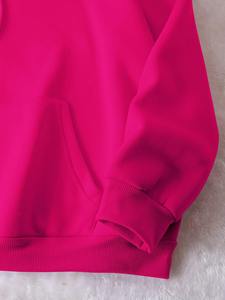 เสื้อฮู้ดดี้ปักลายสีชมพูสดใส ทรงโอเวอร์ไซส์ ผ้าฝ้ายฟลีซ ระบายอากาศได้ดี เหมาะสำหรับฤดูหนาว สไตล์ลำลอง สตรีทแวร์ ใส่ได้ทั้งผู้หญิงและผู้ชาย - Product Image 2
