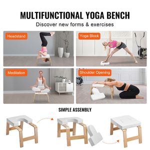 Sedia per Inversione Yoga con Telaio in Legno e Imbottitura in PU, Capacità 300 Libbre, Attrezzo per Allenamento e Supporto per Yoga - Product Image 5