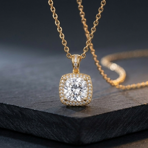 Collar con Colgante de Circonita Blanca en Forma de Cojín, Plata de Ley 925, Chapado en Oro de 18K, Collar Minimalista para Mujer, Regalo para Ella - Product Image 3