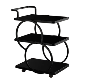 Hotel Trolley With 3 Shelves And 4 <b>Swivel</b> Casters Durable Metal Commercial Furniture Minimalist Design Hotel Bar Trolley Cart - Product Image 3