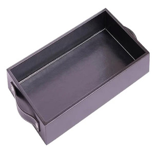 Bandeja metálica Umbra con asas de cuero - Product Image 6