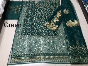 Salwar Kameez le plus tendance, robe de mariée indienne et pakistanaise, broderie, prêt-à-porter pour femmes, tenue de soirée, en soie viscose lourde, coupe midi ample - Product Image 4