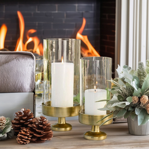 Porte-bougie en aluminium avec couvercle en verre - Product Image 1