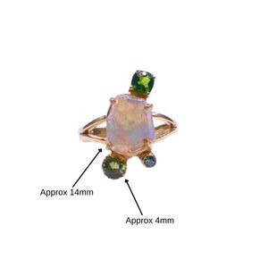 Wedding Wear 925 Sterling <b>Silver</b> Gold Plated Jewelry <b>Opal</b> Peridot Tsavorite Gemstone Classic <b>Ring</b> - Product Image 2