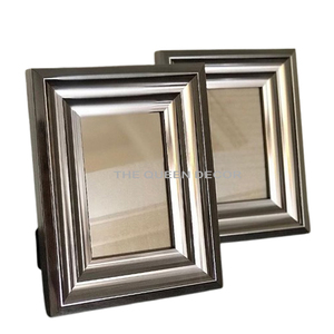 Modern Classic Aluminum Metal Glossy <b>Gold</b> Finish Rectangle Shape Decorative Photo <b>Frame</b> Resin Gemstones Portable Tableware Use - Product Image 5