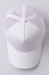 Casquette de camionneur blanche unisexe, ajustable, en tissu mesh, 5 panneaux, style décontracté pour adulte, toutes saisons - Product Image 3