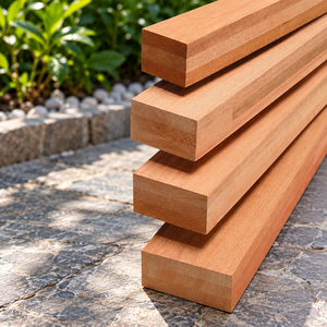 Poutres carrées en bois d'acacia stratifié pour extérieur, résistantes à l'eau - Product Image 1