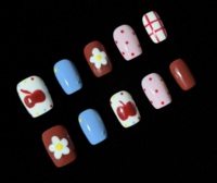 Faux ongles en acrylique faits main sur mesure, prêts à être expédiés, prix OEM négociable, design peint à la main, gel multicouche