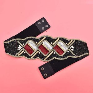 Cinturón de Cintura con Cuentas Bordadas Tradicionales, Accesorio de Moda Étnica Hecho a Mano para Mujer - Product Image 2