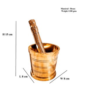 Pure Brass Mortar and Pestle Set Handmade Spice <b>Grinder</b> <b>Herb</b> Crusher Traditional Kitchen Masher for <b>Herbs</b> Spices - Product Image 3