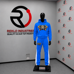 Conjunto Deportivo Personalizado Azul Rey con Gráficos, Sudadera con Capucha y Pantalones Jogger para Hombre, Ropa Deportiva Casual al Por Mayor - Product Image 3