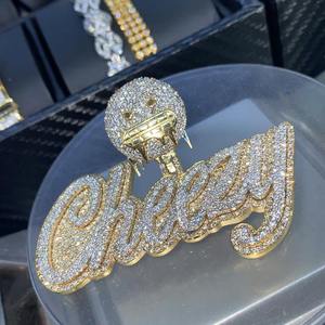 Colgante Hip Hop Personalizado con Letras, Colgante Personalizado con Nombre/Número/Logotipo, Colgante de Moissanita VVS1 Color D - Product Image 5