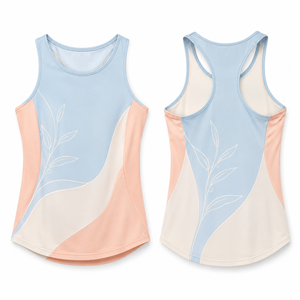 Débardeur tricoté décontracté pour femme, col rond, dos nageur, design minimaliste, séchage rapide, respirant, imprimé par sublimation, broderie - Product Image 1