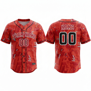 High-Performance Breathable Polyester Sportswear Custom Heat-Transfer Printed <b>Baseball</b> Uniform Adults Plus Size Front OEM - Product Image 6
