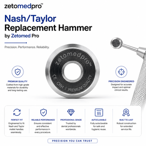 ค้อนเปลี่ยนหัวสำหรับงานทันตกรรม Nash Taylor ทำจากสแตนเลส อุปกรณ์ตกแต่งฟัน OEM Zetomed Pro - Product Image 3