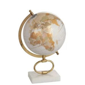 Globe Terrestre Vintage de Luxe avec Base Métallique, Décoration de Bureau, Carte du Monde Antique, Cadeau Artisanal, Décoration pour la Maison et le Bureau - Product Image 1
