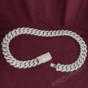 Cadena Cubana de Oro Sólido de 14K con Moissanita VVS de Laboratorio de 22MM, Joyería Hip Hop para Hombre, Collar de Moda con Certificación IGI - Product Image 1