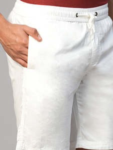Men's White Cotton Regular Fit Shorts - Product Image 3