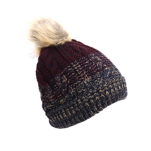 Knitted <b>Wool</b> Character Pom Pom Premium Patch Slub Yarn Street Cool Fall Sport Unisex Custom <b>Beanie</b> Hats Beach Fleece Lining - Product Image 4
