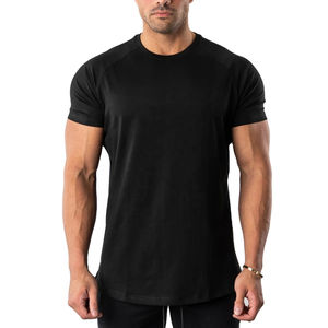 Camisetas de Gimnasio Personalizadas para Hombre, 100% Algodón, Corte Ajustado, Cuello Curvo, Tallas Grandes, Transpirables, Ecológicas, Ropa Deportiva - Product Image 1