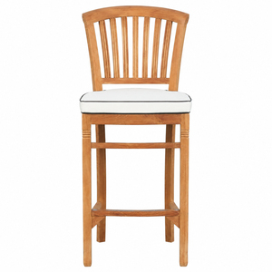 Solid Teak ArchTeak Designer Counter <b>Stool</b> Modern Backless Luxury Upholstered Cushion High Chair Restaurant Bar <b>Dining</b> - Product Image 2