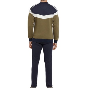Vêtements de sport décontractés 100% coton pour la course à pied et le jogging, couleur contrastée, col haut, fermeture éclair intégrale, survêtements pour hommes pour l'hiver - Product Image 4