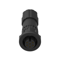 Connecteur industriel femelle 6 broches, étanche IP67, 2A 250V, avec contact en laiton et boîtier en nylon